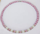 Pink and white pearl necklace