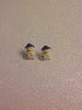 Snowman post earrings