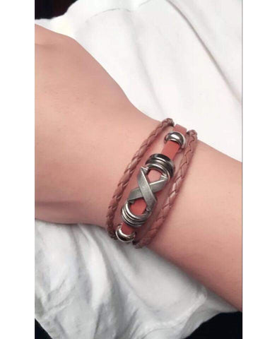 Brown leather bracelet