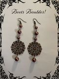 Brown Filigree flower earrings