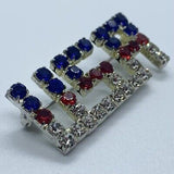 Vintage USA rhinestone brooch