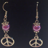 Pearl peace sign earrings