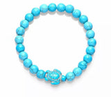 Turquoise turtle stone lava bracelet