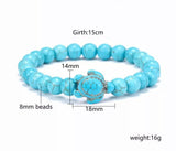 Turquoise turtle stone lava bracelet