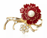 Pearl and flower brooch